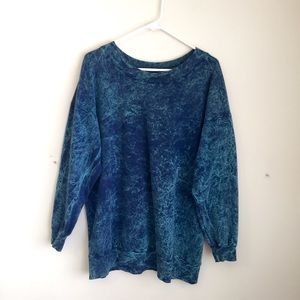 blue green teal tie dye tye die sweater x-large XL